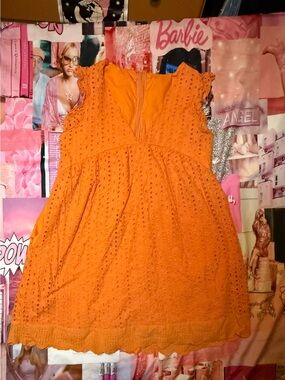 Orange Eyelet Sleeveless Summer Jumper